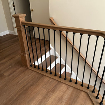 Red Oak Staircase Remodel with Custom Handrails - Bensalem PA