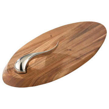 Nambé  Swoop Cheese Board With Knife