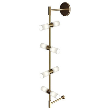 Tech Lighting Modernrail Cylinder Wall Sconce, Aged Brass RMT 700MDWS3CRR