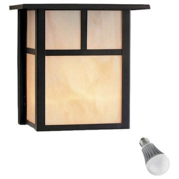 Craftsman Style LED Outdoor Wall Light in Bronze 8 Inches Tall