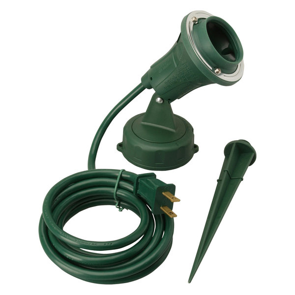 Coleman Cable Green 18/2 Plastic Flood Light with Stake