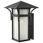 HInkley - Hinkley Harbor Medium Wall Mount Lantern, Satin Black - Harbor has an updated nautical feel with style inspired by the clean, strong lines of a welcoming lighthouse. Sturdy and structural, the robust construction features just enough interest to be captivating without overwhelming the simplistic vibe. Let the light of Harbor guide you home.