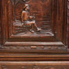 Consigned Bookcase Brittany Antique French 1880 Carved Country People Figures