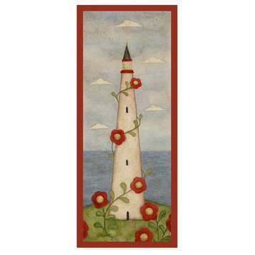 Robin Betterley 'Red Flower Lighthouse' Canvas Art, 10"x24"