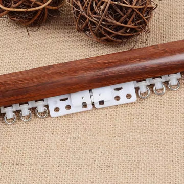 QYRF03 Wood Grain Single Double Curtain Tracks Ceiling/Wall Mount