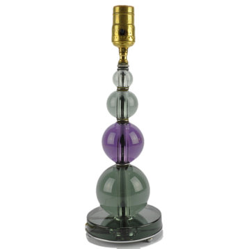 Consigned, Art Deco Amethyst Smoked Glass Lamp