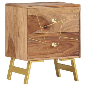 vidaXL Solid Sheesham Wood Bedside Cabinet Nightstand Furniture Side Table