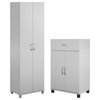 Home Square 2-Piece Set with 24" Utility Storage Cabinet and 24" Base Cabinet