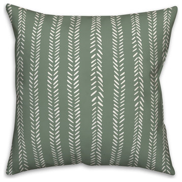 Green Petal Lines 18x18 Indoor/Outdoor Pillow