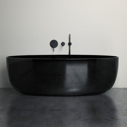 LUSSO STONE VETRINA BLACK STONE RESIN SOLID SURFACE FREESTANDING BATH 1700 - Products