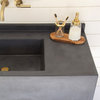 Concrete Wall Hanging Vanity With Backsplash 48'', Portland Gray, Box Sink