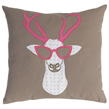 A & B Home 18" X 18" Deer With Sunglasses Pillow 36526
