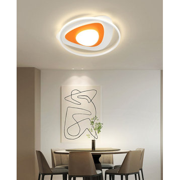 Round Creative Acrylic LED Ceiling Light For Bedroom, Living Room, Orange