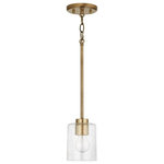HomePlace - HomePlace 328511AD-449 Greyson - 1 Light Pendant - Clean lines, straight cylindrical and clear seededGreyson 1 Light Pend Aged Brass Clear See *UL Approved: YES Energy Star Qualified: n/a ADA Certified: n/a  *Number of Lights: 1-*Wattage:100w Incandescent bulb(s) *Bulb Included:No *Bulb Type:E26 Medium Base *Finish Type:Aged Brass