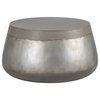 Aries Coffee Table, Concrete, Silver