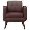 Kenneth Mid Century Modern Arm Chair, Burgundy Red