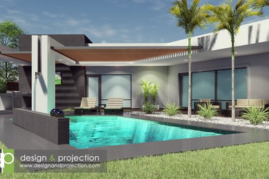 Example of a minimalist home design design in Houston
