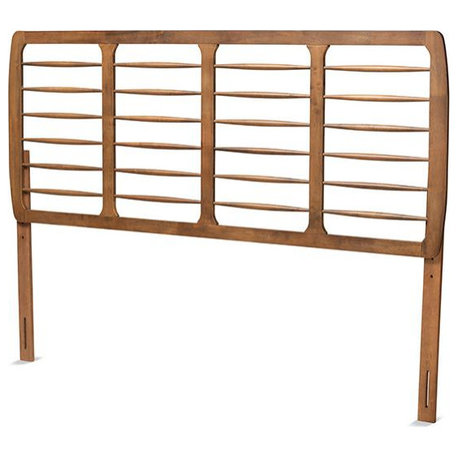 Carolyn Mid-Century Modern Ash Walnut Finished Wood King Size Headboard