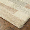 Isadora Hand-tufted Wool Neutral Blocks Beige/Gray Area Rug, 2'6"x8'