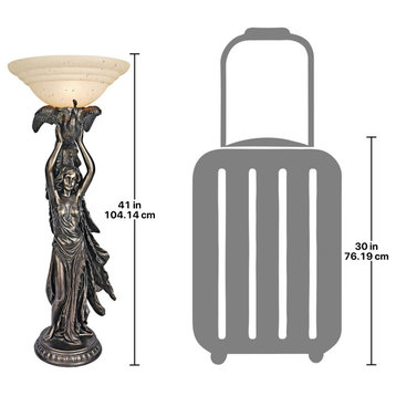 Peacock Goddess Torchiere Tabletop Lamp