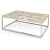 Palecek Mosaic Industrial Petrified Wood Rectangular Coffee Table - 55 Inch