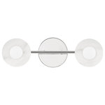 Hudson Valley Lighting - Elmont 2-Light Bath Bracket, Polished Nickel, Alabaster Shade - A bath bar that introduces serious elegance into a simple design by setting alabaster discs as foils against each diffuser, Elmont�s accents of stone infuse drama into the bath.