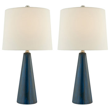 Lite Source LS-23724/2PK Pillan 25" Tall Buffet Lamp Sets - Blue Ceramic