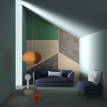Modern Simplicity: Rivington Sofa in Blue Print Linen