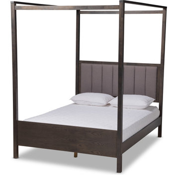 Natasha Platform Canopy Bed - Gray, Dark Greyish Oak, King