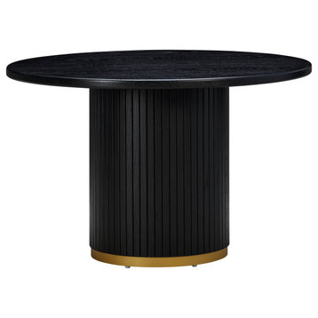 Chelsea Black Oak Round Dining Table - Black