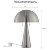 Inspired Home Emmalin Table Lamp, USB Charger, Stainless Steel