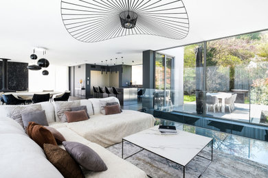 Cette image montre un salon design.