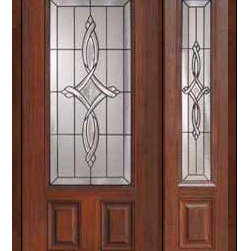 Prehung Side light Door 80 Fiberglass Marsais 2 Panel 3/4 Lite Glass - Front Doors