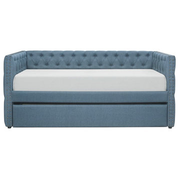 Lexicon Adalie Upholstered Daybed with Trundle in Blue