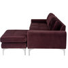 Nuevo Furniture Colyn Sectional Sofa in Mulberry/Silver