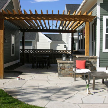 Buff Random Patio Wtih Pergola