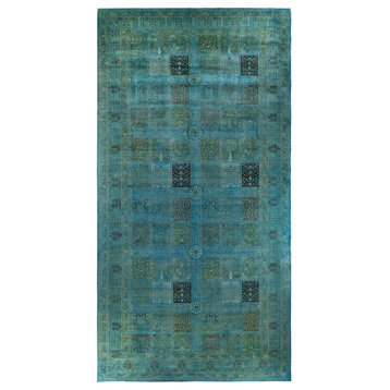 Overdyed, One-of-a-Kind Hand-Knotted Area Rug Blue, 10' 1" x 19' 6"