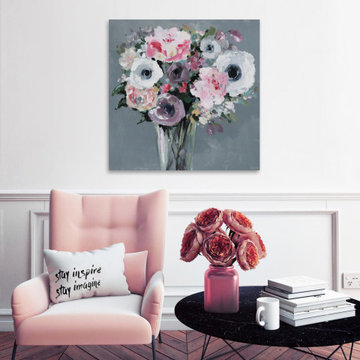 "Classic Flower Arrangement" Painting Print on Wrapped Canvas
