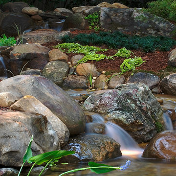 multiple ponds and waterfalls