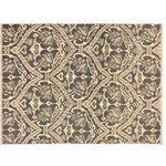 Bareens Designer Rugs - Contemporary Nabila Gray/Ivory Wool&Silk Rug - 4'1'' x 6'1'' - An elegant hand knotted rug made of finest quality wool and viscous is a brilliant foundation for any room. Breathtaking intricate design with mesmerizing Intricacy with pleasing color palette will enumerate another dimension to your decor.