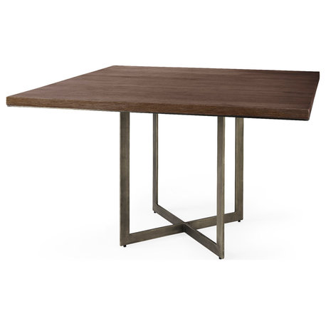 Faye 48.0L x 48.0W x 30.0H Medium Brown Square Dining Table