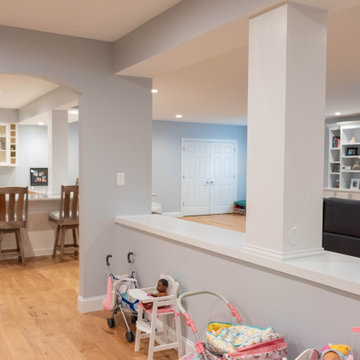 Basement Renovation with Play Area and Kitchenette