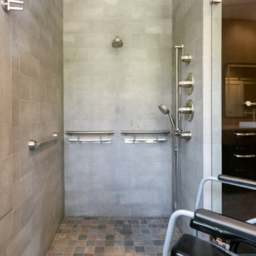 Bathroom with Roll-up Vanity and Roll-in Shower