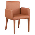 Meridian Furniture - Pelle Faux Leather Accent/Dining Chair, Cognac - Make dining a sophisticated occasion when you add this Pelle vegan leather dining chair to the mix. The beautiful fully upholstered dining chair features soft, durable cognac vegan leather from top to bottom, giving you a high-class look without the expense and the maintenance needs of real leather. An all-iron metal inner frame keeps the chair sturdy and stout, making it a great choice for your busy household.