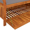 vidaXL Outdoor Storage Bench Patio Deck Box with Cushion Solid Wood Acacia