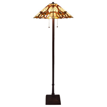 Tiffany Style 2 Light Journey Floor Lamp, 63" Tall
