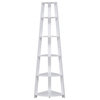 Pemberly Row 5 Tier Corner Bookcase in White