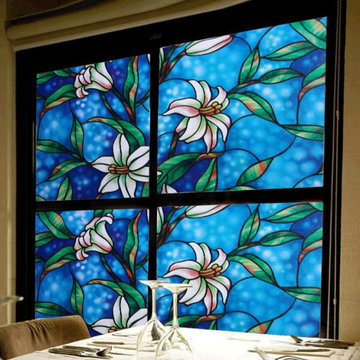 EZ Film Stained Glass Lily Forest | Privacy (Static Cling)