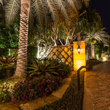 Ocean front landscape lighting, FL estate