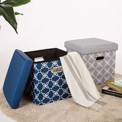 Glitzhome Cube Oxford Foldable Storage Ottoman w/Padded Seat - Products